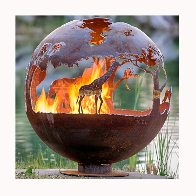 Fire Pit Bowl - 맞춤형 야외 조경용 강철 구형 화로,
