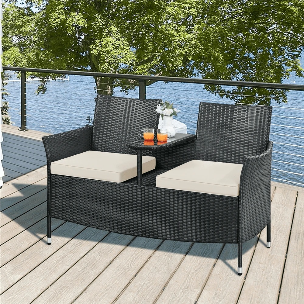 Outdoor Furniture Easy To Clean - 프리미엄 야외용 2인용 의자 세트, PE