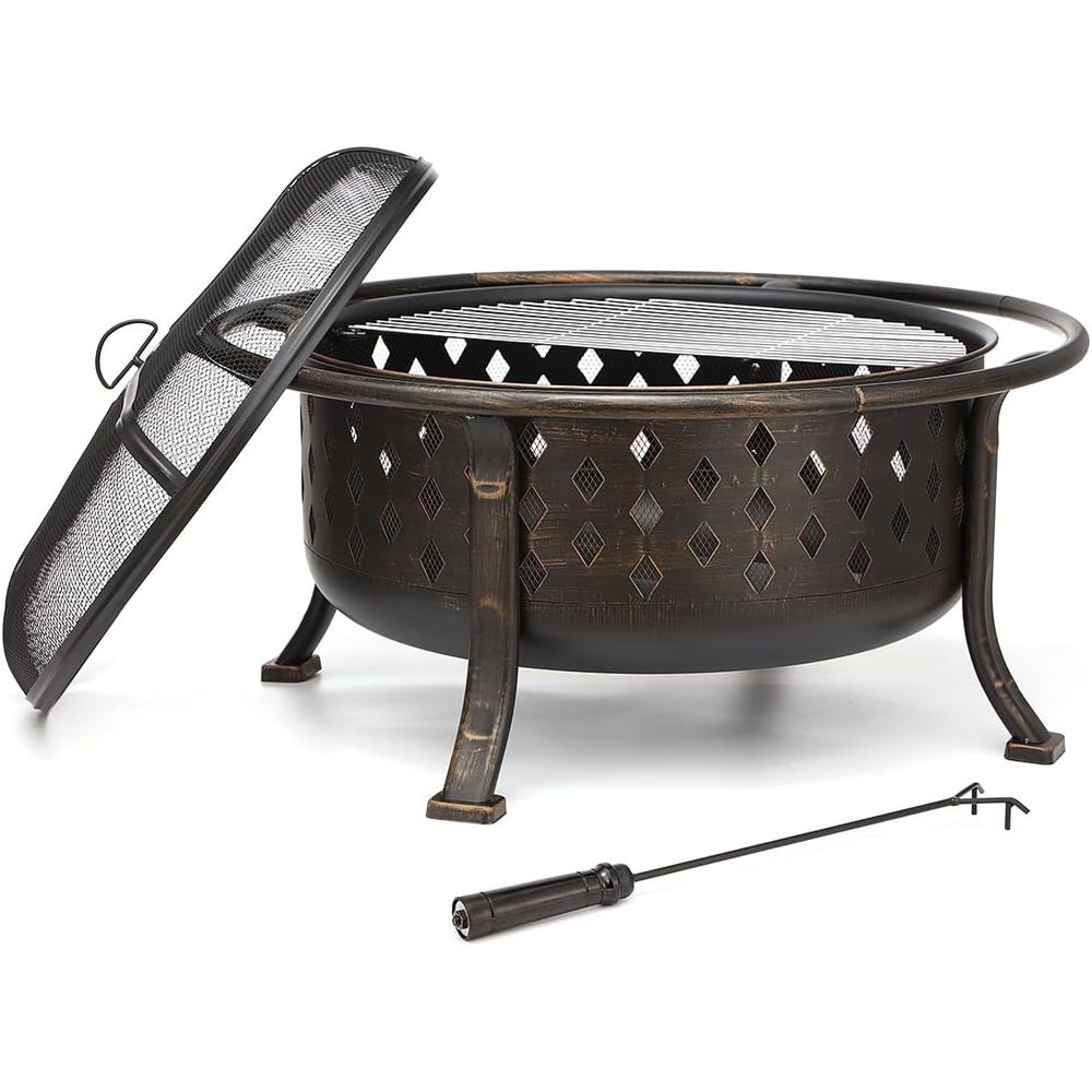 36인치 야외 장작 화덕(바베큐 그레이트 포함) 대형  - Fire Pit Bowl 리뷰 및 가격