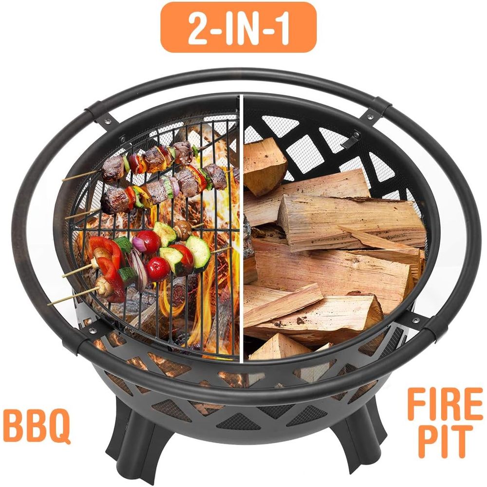 36인치 야외 장작 화덕(바베큐 그레이트 포함) 대형  - Fire Pit Bowl 리뷰 및 가격