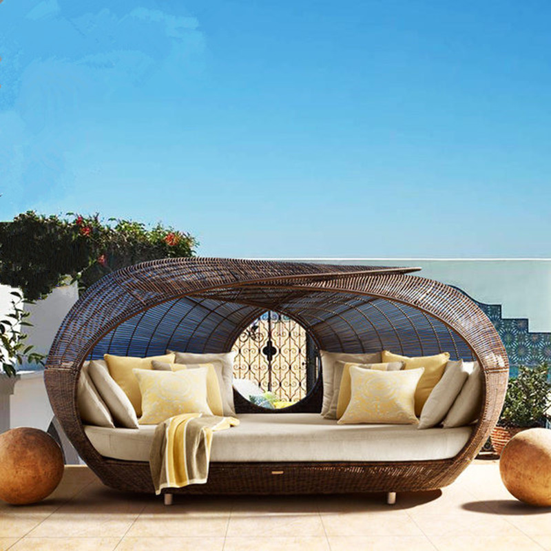 야외용 고품질 반원형 라탄 데이베드 위커 파티오 가구  - Outdoor Furniture For Sale 리뷰 및 가격
