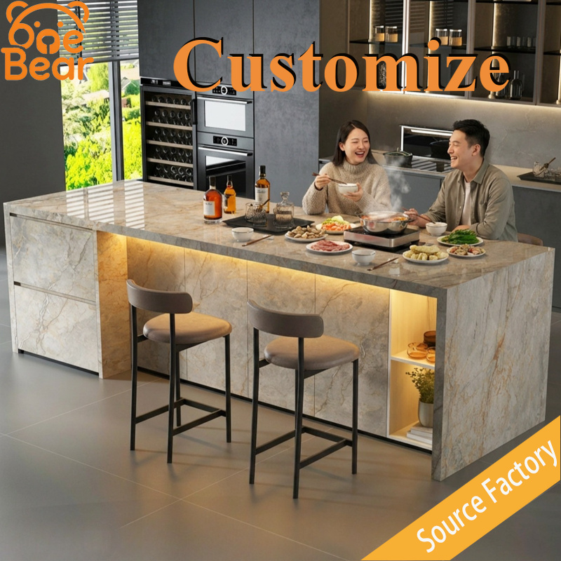 사각형 통대리석 아일랜드 조리대 두꺼운 석판 간편 세척 - Outdoor Furniture Easy To Clean 리뷰 및 가격