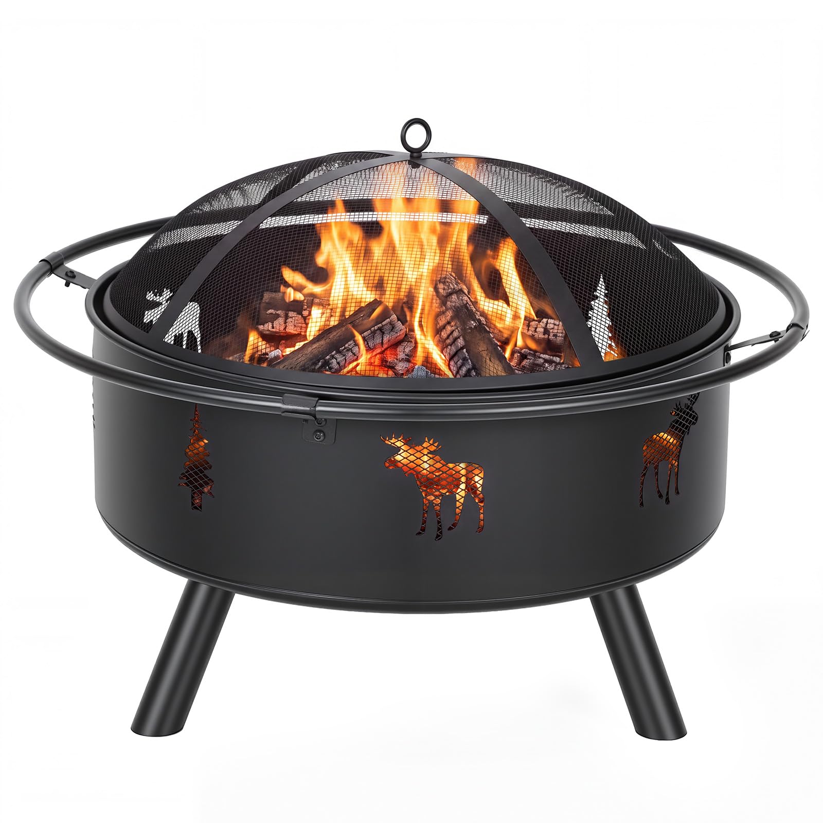 32인치 나무 연소 화덕, 스파크 방지 메쉬 스크린과  - Fire Pit Bowl 리뷰 및 가격
