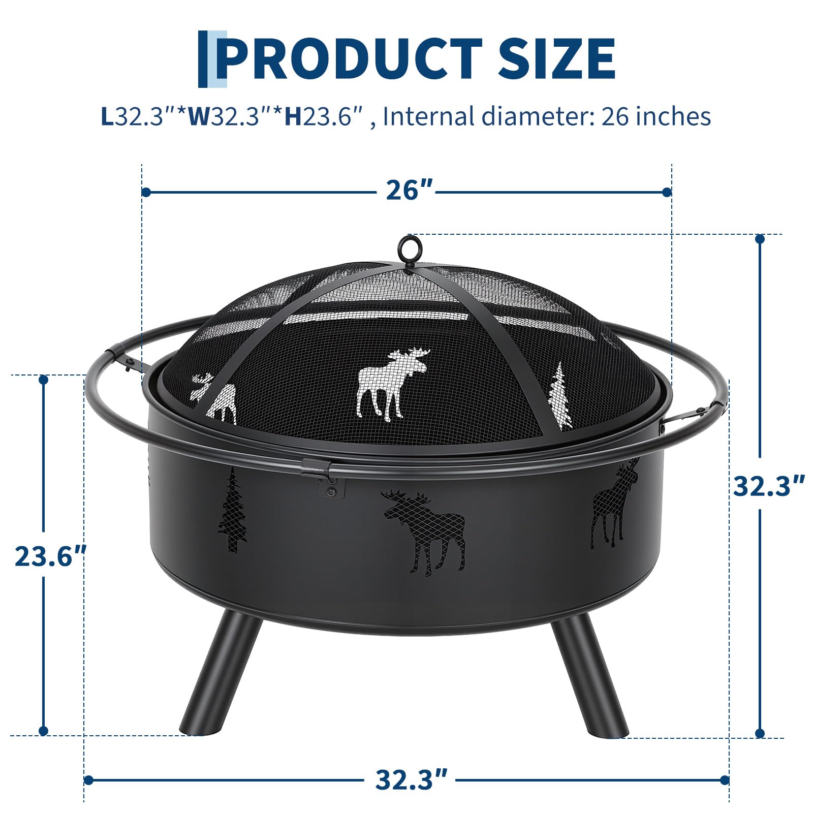 32인치 나무 연소 화덕, 스파크 방지 메쉬 스크린과  - Fire Pit Bowl 리뷰 및 가격