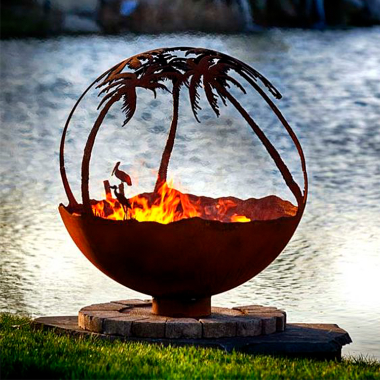 맞춤형 야외 조경용 강철 구형 화로, 내후성 강철 화로 - Fire Pit Bowl 리뷰 및 가격