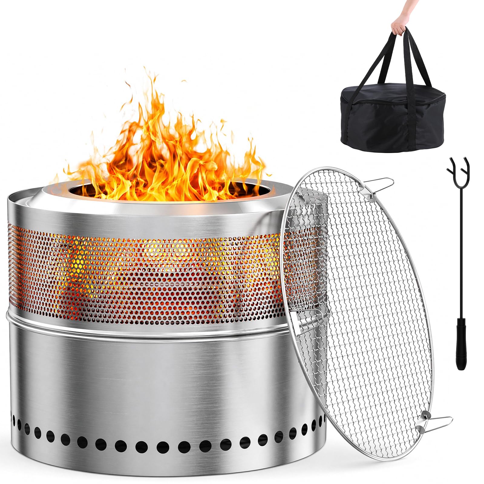 스테인리스 스틸 화덕 50cm, 그릴 그레이트가 있는  - Fire Pit Bowl 리뷰 및 가격