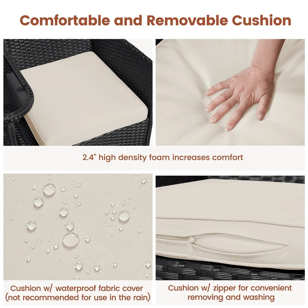 프리미엄 야외용 2인용 의자 세트, PE 라탄 파티오  - Outdoor Furniture Easy To Clean 리뷰 및 가격