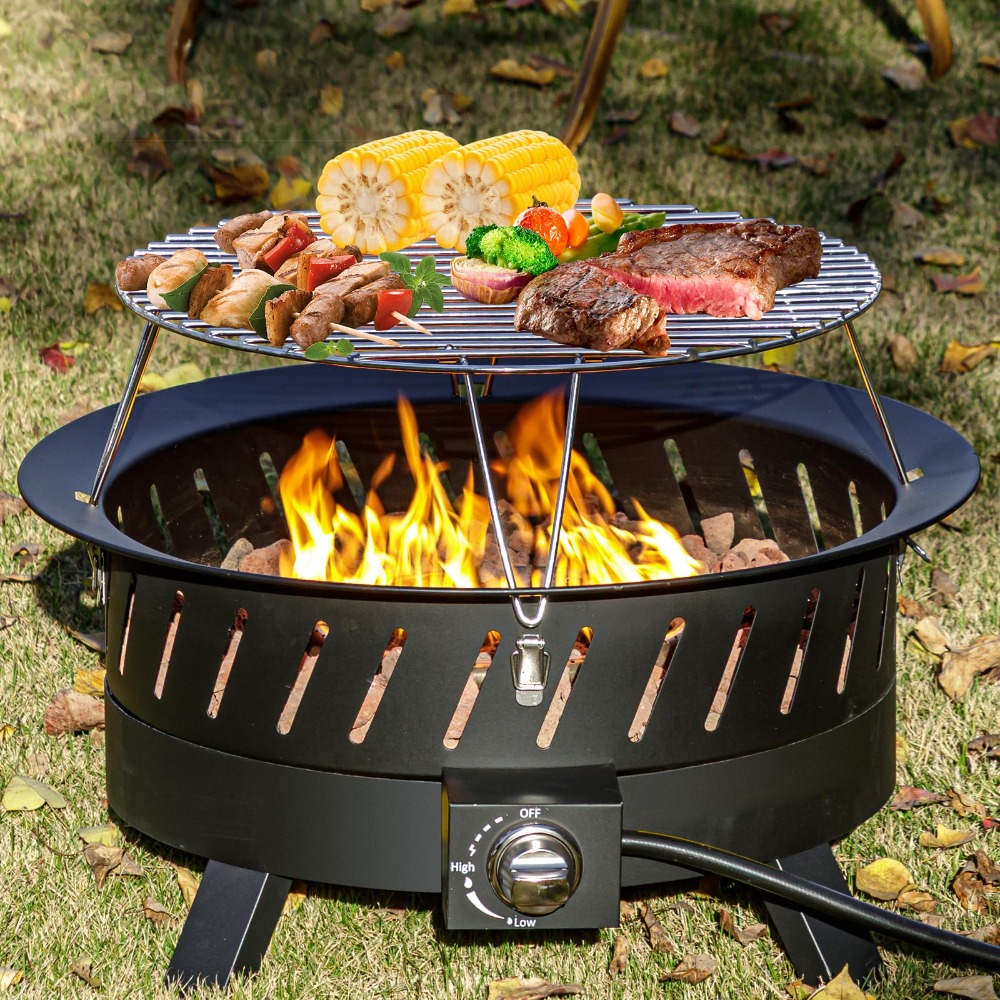 24인치 휴대용 프로판 화로 그릴 포함 |   뚜껑과  - Fire Pit Bowl 리뷰 및 가격