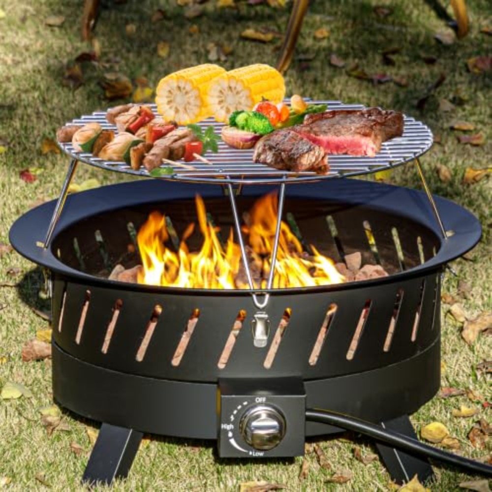 24인치 휴대용 프로판 화로 그릴 포함 |   뚜껑과  - Fire Pit Bowl 리뷰 및 가격