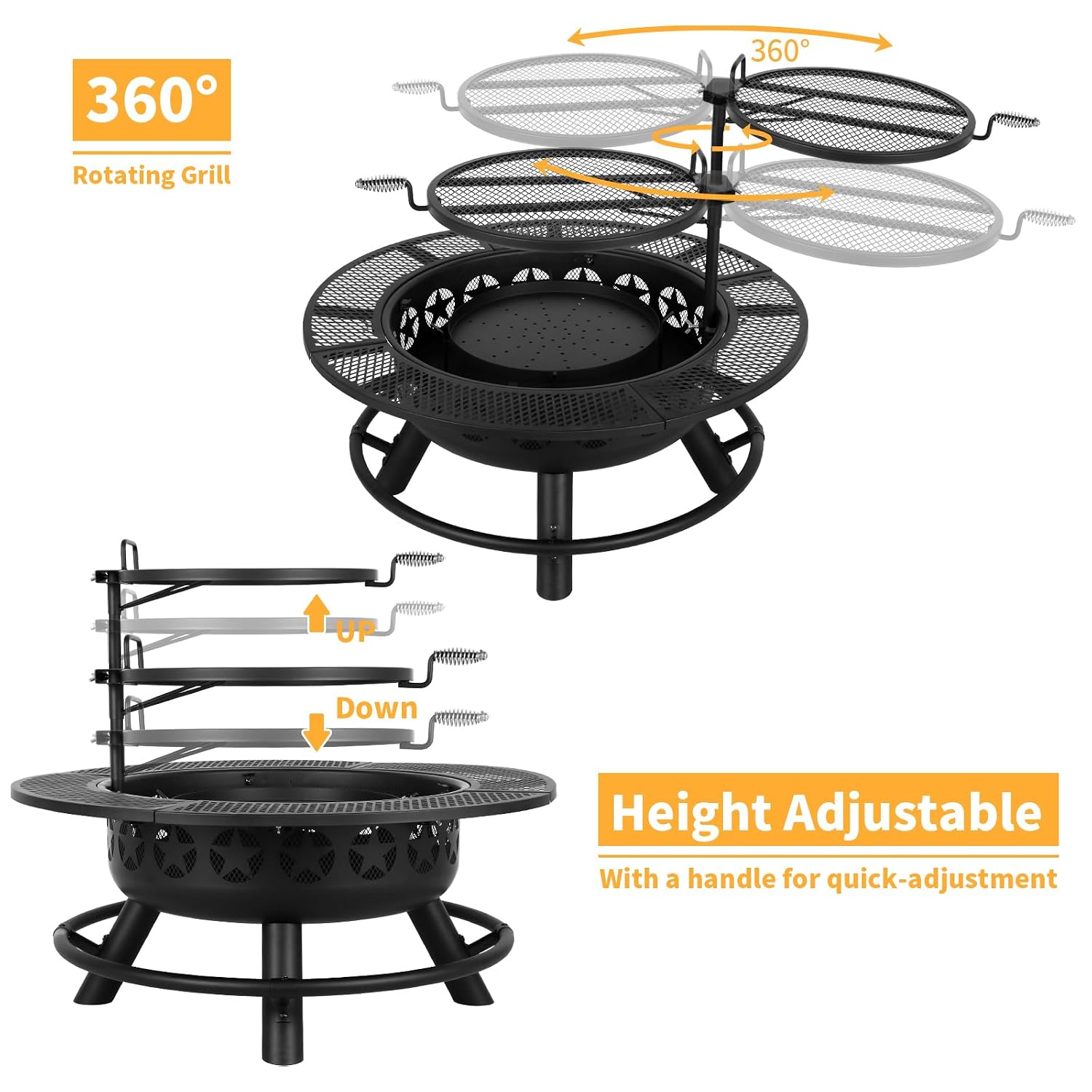 35인치 화덕, 2개의 조리용 그릴과 숯통 포함, 야외 - Fire Pit Bowl 리뷰 및 가격